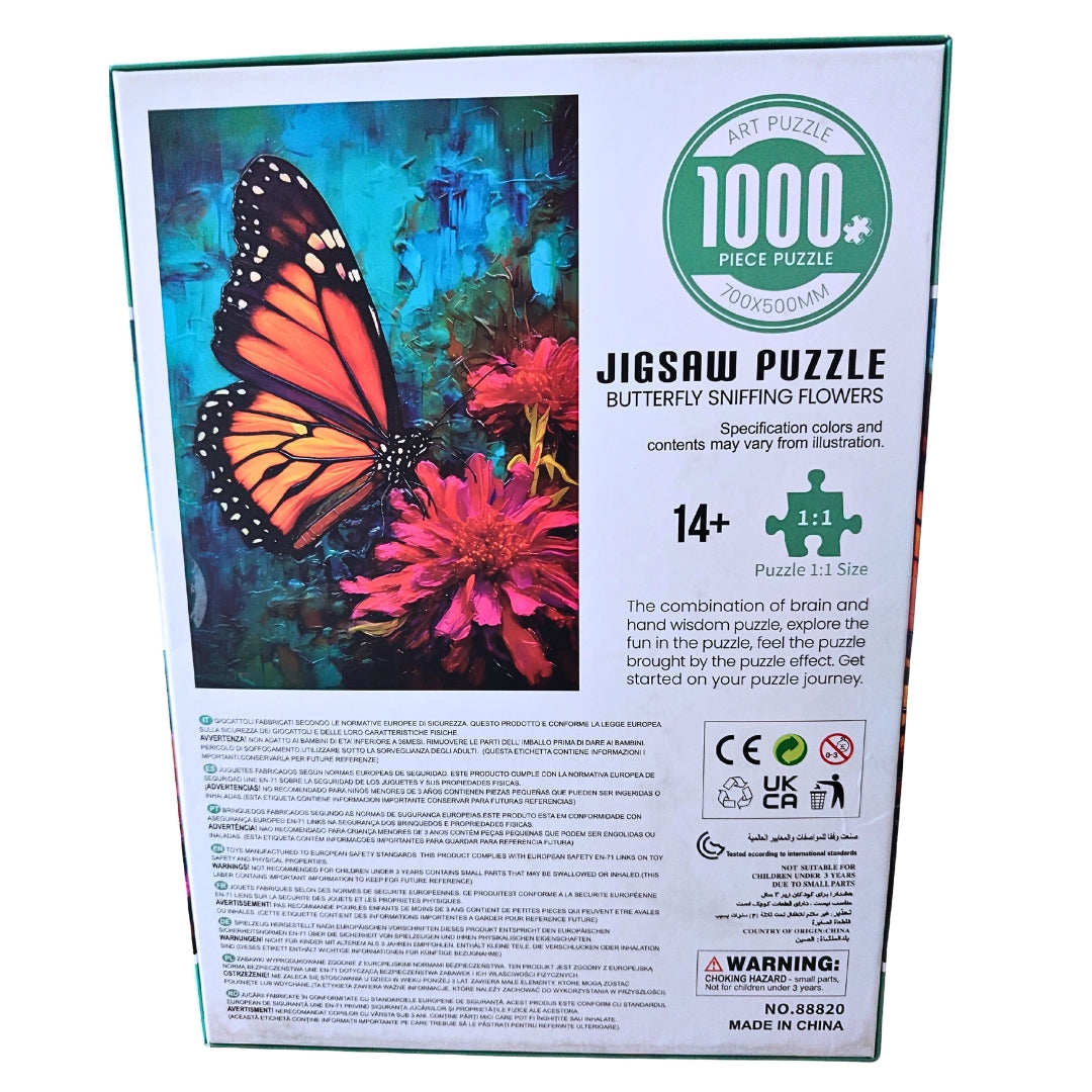 1000-Piece Art Puzzle - Scented Flower & Butterfly