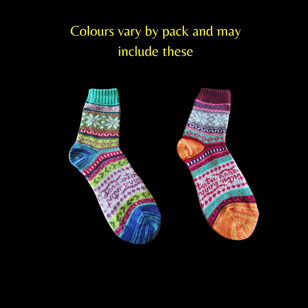 Traditional Norwegian Wool Socks - Warm Thermal Socks (3 Pair Pack)
