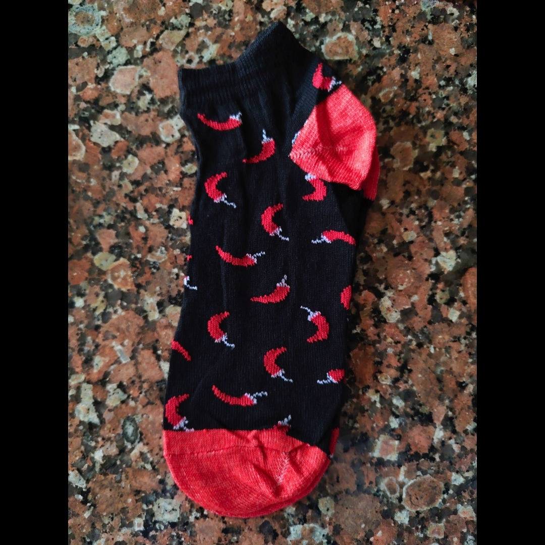 Chilli Pattern Socks - 6 Pairs of Fun Everyday Socks