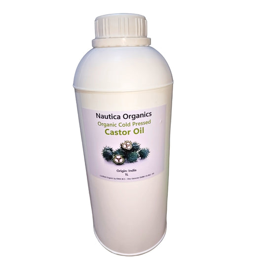 Nautica Organics|1LT Certified Organic Cold-Pressed Castor Oil |Hexane-Free