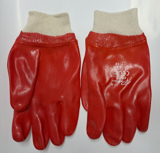 Plastic coated gloves