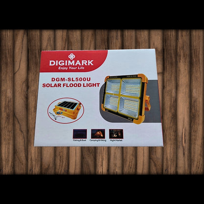 500W Rechargable Solar Flood Light|Built-In Solar Panel|Warm & Cool W Modes