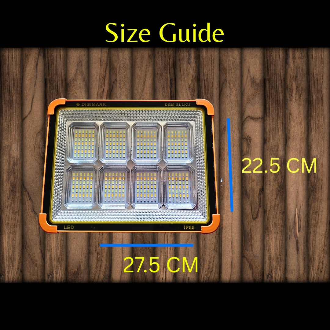1000W Rechargeable Solar Flood Light | Built-In Solar Panel | LED Light