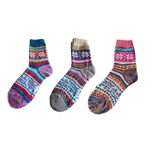 Traditional Norwegian Wool Socks - Warm Thermal Socks (3 Pair Pack)