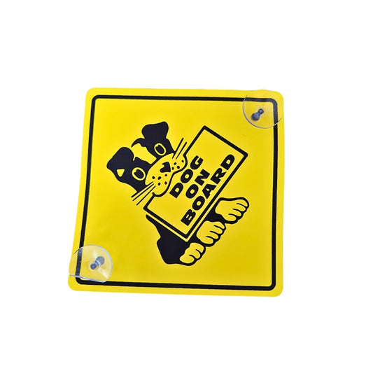 Dog on Board Sign - Suction Cup Car Window Sign